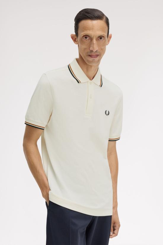 26SS 프레드페리 폴로 티셔츠 M3600 79B Ecru drkml blk - FRED PERRY