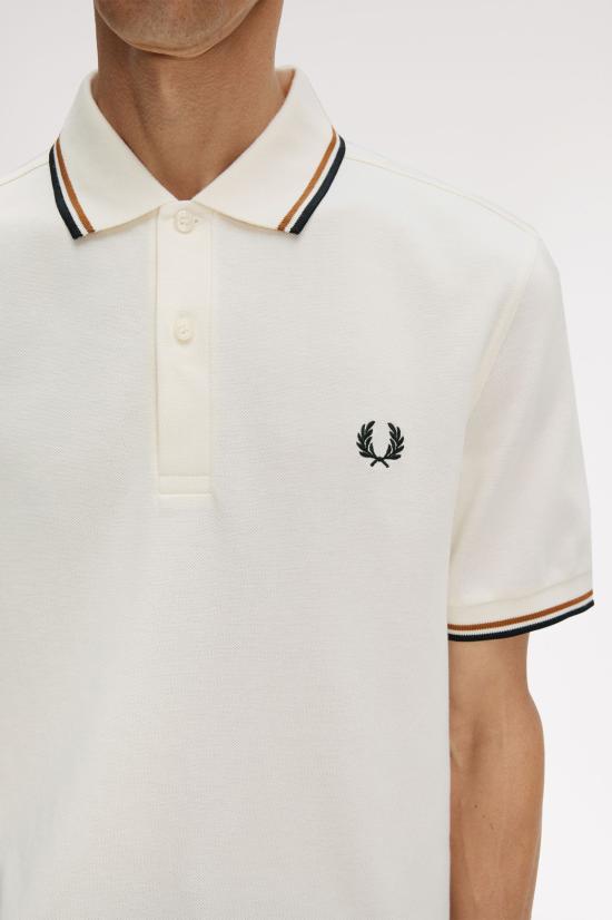 26SS 프레드페리 폴로 티셔츠 M3600 79B Ecru drkml blk - FRED PERRY