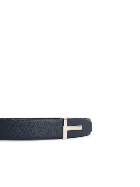 26FW 톰포드 그레인 레더 T 아이콘 벨트 40mm TB178 LCL236SUNA Navy - TOMFORD