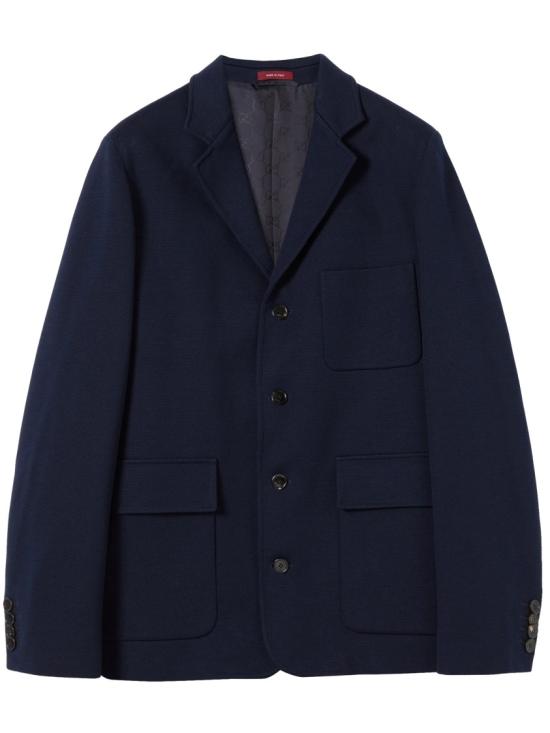 26SS 구찌 싱글 브레스트 코튼 저지 재킷 846713 ZAM6R Blue