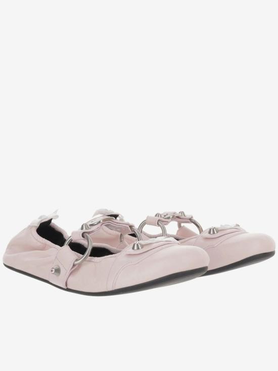26SS 발렌시아가 FL 실버톤 링 가죽 플랫슈즈 864665 WZD41 Pink - BALENCIAGA