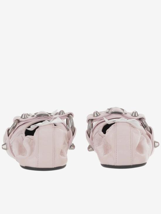 26SS 발렌시아가 FL 실버톤 링 가죽 플랫슈즈 864665 WZD41 Pink - BALENCIAGA