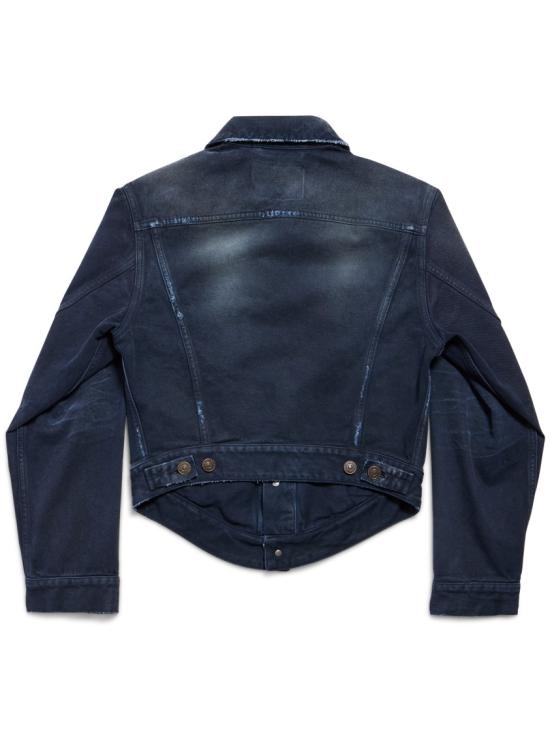 26SS 발렌시아가 커브드 웨이스트밴드 자켓 856423 TTW64 Blue - BALENCIAGA