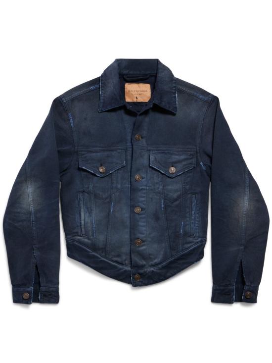 26SS 발렌시아가 커브드 웨이스트밴드 자켓 856423 TTW64 Blue