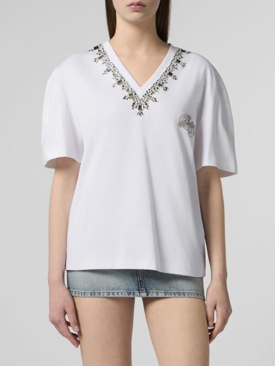 26SS 필립 플레인 반팔 티셔츠 SAFCWTK3876PJY002N 01 White