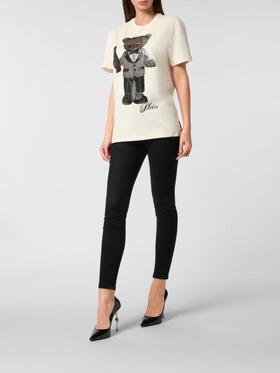 26SS 필립 플레인 반팔 티셔츠 FAECWTK3738PTE004N 01OF White - PHILIPP PLEIN