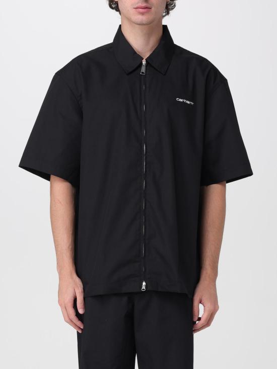 26SS 칼하트 WIP 숏슬리브 포스탈 집 셔츠 I036189 K02XX Black 1