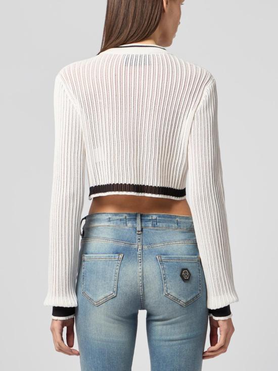 26SS 필립 플레인 스웨터 SAFCWKQ0167PKN002N 01 White - PHILIPP PLEIN
