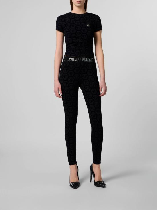 26SS 필립 플레인 레깅스 SAFCWJT2182PTE003N 02 Black - PHILIPP PLEIN