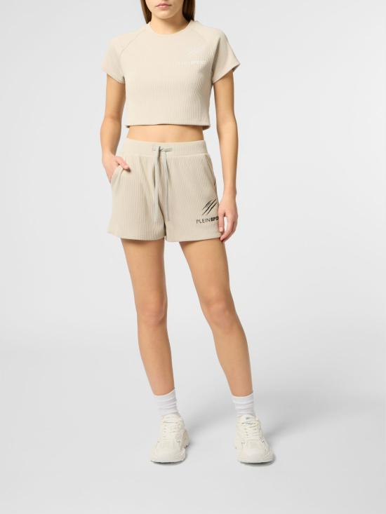 26SS 플레인스포츠 숏팬츠 SAFCWJT2221STE003N 01OF White - PLEIN SPORT