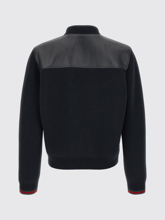 26SS 구찌 나파 레더 니트 봄버 자켓 793181XNA29 4044 Navy - GUCCI
