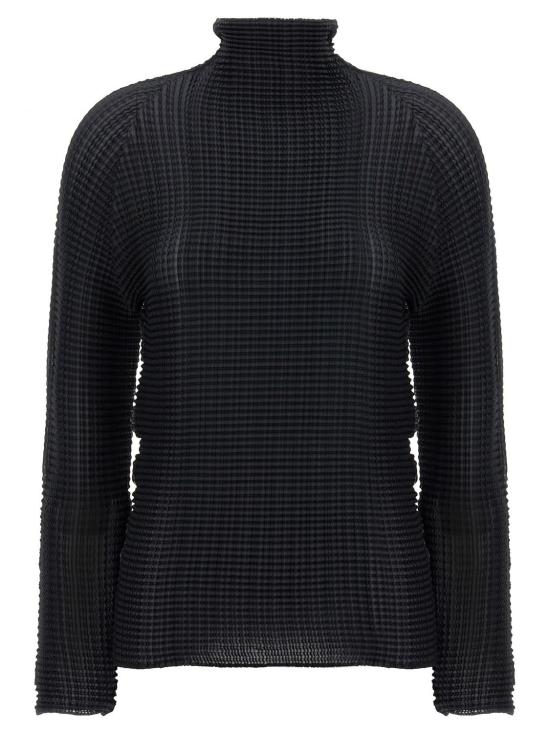 26SS 이세이 미야케 긴팔 티셔츠 IM66FJ679 15 Black - ISSEY MIYAKE