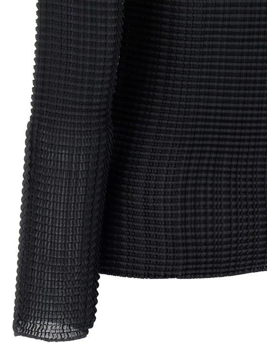 26SS 이세이 미야케 긴팔 티셔츠 IM66FJ679 15 Black - ISSEY MIYAKE