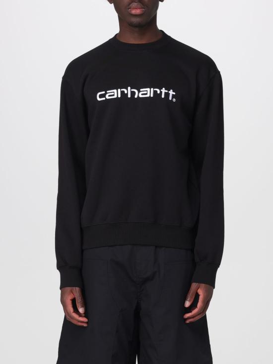 26SS 칼하트 WIP 로고 스웨트셔츠 I030546 0D2XX Black