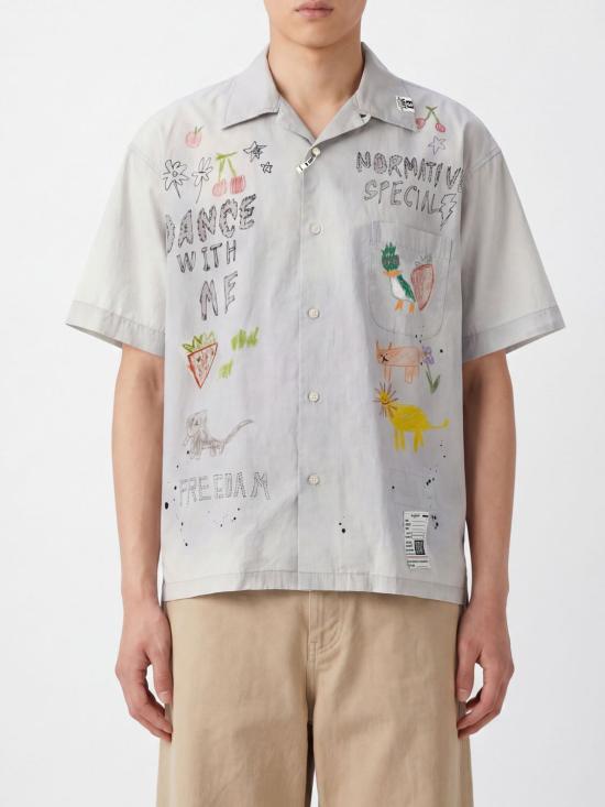 26SS 메종 미하라 야스히로 반팔 셔츠 J16SH184 LTGRAY Grey