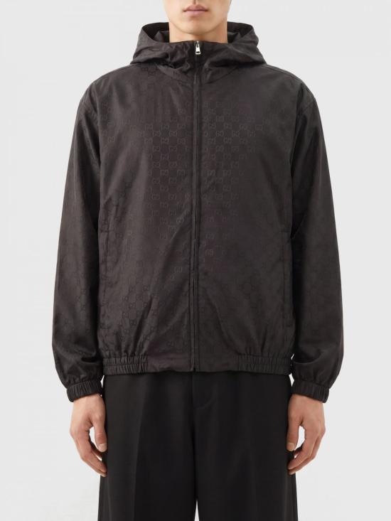 26SS 구찌 GG 나일론 자카드 지퍼 자켓 814110ZASZD 1000 Black
