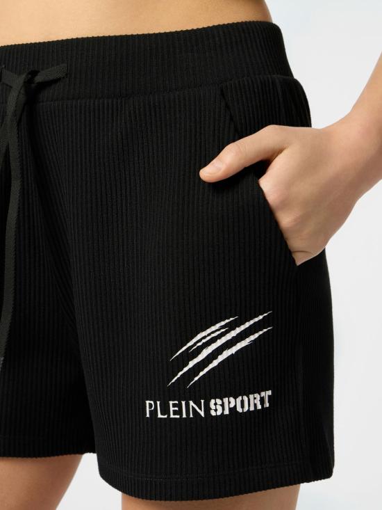 26SS 플레인스포츠 숏팬츠 SAFCWJT2221STE003N 02 Black - PLEIN SPORT