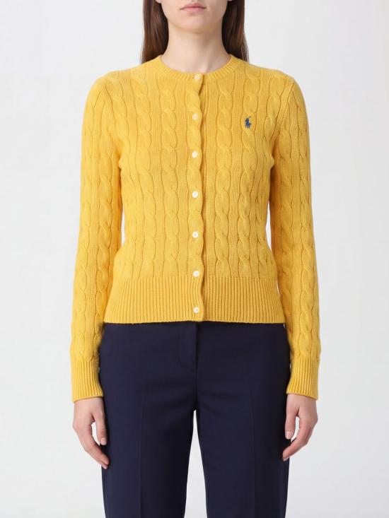 26SS 폴로 랄프로렌 폴로 자수 케이블 니트 가디건 211971868 507 Yellow
