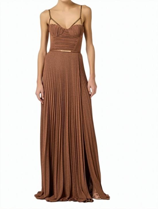 26SS 엘리자베타프랜치 롱 원피스 ABR1661E2 600 Brown - ELISABETTA FRANCHI