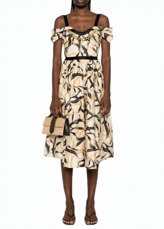 26SS 엘리자베타프랜치 미디 원피스 AB91061E2 045 Neutrals - ELISABETTA FRANCHI