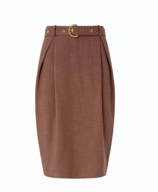 26SS 핑코 미디 스커트 106449 A2W6 L78 Brown