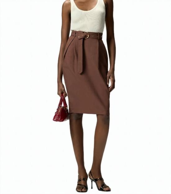 26SS 핑코 미디 스커트 106449 A2W6 L78 Brown - PINKO