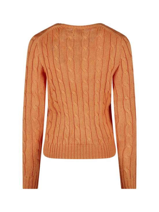 25FW 폴로 랄프로렌 포니 로고 피마코튼 케이블 니트 스웨터 211 971869014 Orange - POLO RALPH LAUREN