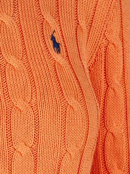 25FW 폴로 랄프로렌 포니 로고 피마코튼 케이블 니트 스웨터 211 971869014 Orange - POLO RALPH LAUREN