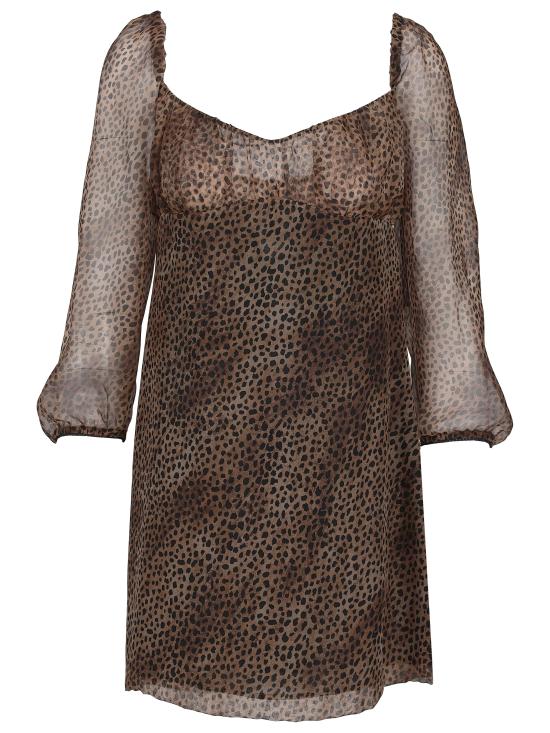 26SS 생로랑 숏 원피스 859949Y7J38 9665 LEOPARD