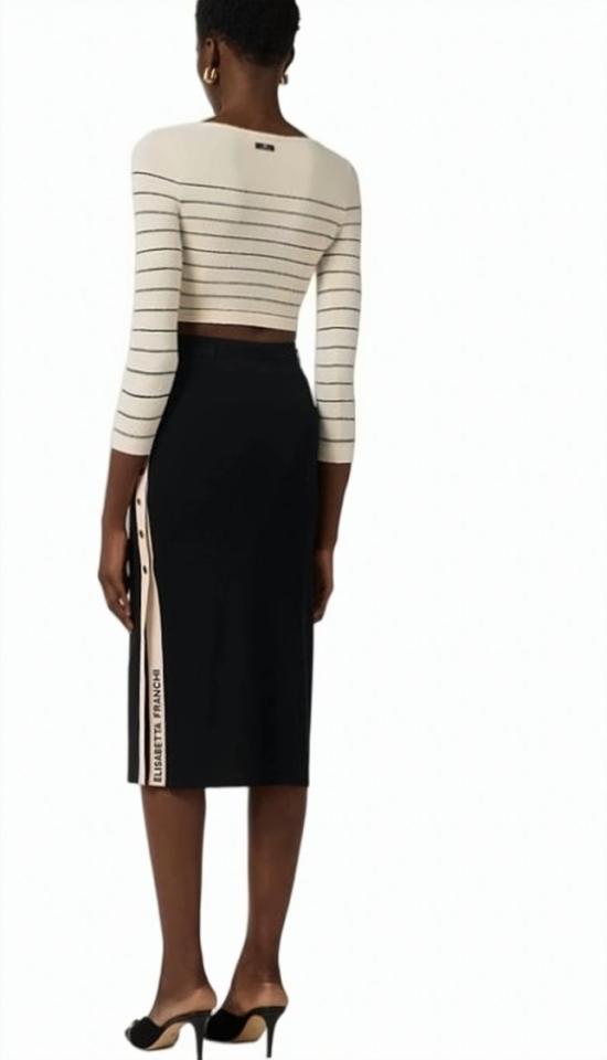 26SS 엘리자베타프랜치 롱 스커트 GK27S61E2 685 Black - ELISABETTA FRANCHI