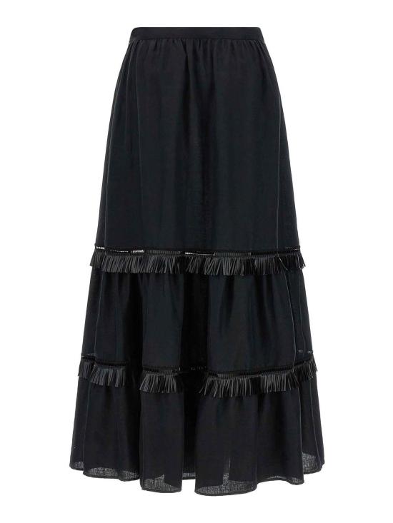 26SS 키톤 롱 스커트 D61215H0969003001 Black - KITON