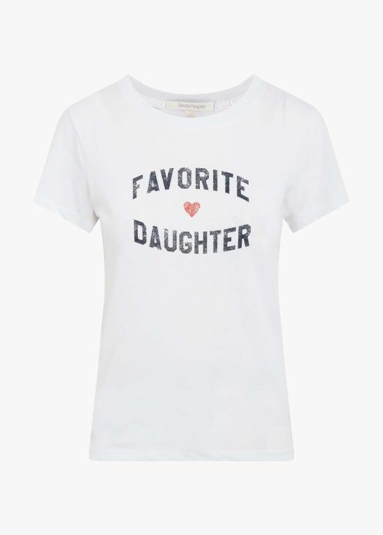  페이보릿 도우터 반팔 티셔츠 좋아하는 딸 티셔츠 화이트 - FAVORITE DAUGHTER