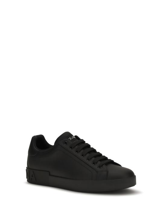 26FW 돌체앤가바나 카프스킨 포르토피노 스니커즈 CS1772A1065 80999 BLACK - DOLCE & GABBANA