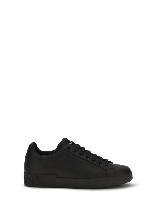 26FW 돌체앤가바나 카프스킨 포르토피노 스니커즈 CS1772A1065 80999 BLACK