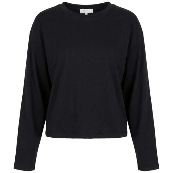  랙앤본 긴팔 티셔츠 Rag & Bone Kelly 박시 롱 슬리브 티셔츠 블랙