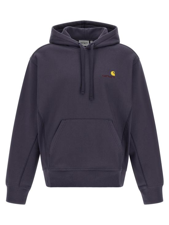26FW 칼하트 WIP 후드 아메리칸 스크립트 스웨트셔츠 I0282793RIXX Purple