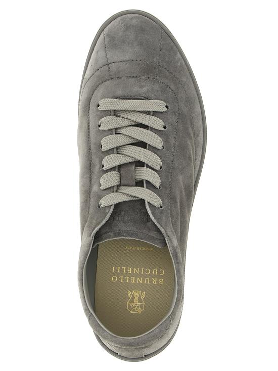 26SS 브루넬로 쿠치넬리 라이트 웨이트 스웨이드 스니커즈 MZUCAHN345C8867 Gray - BRUNELLO CUCINELLI