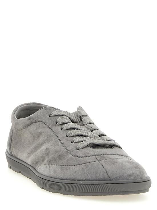 26SS 브루넬로 쿠치넬리 라이트 웨이트 스웨이드 스니커즈 MZUCAHN345C8867 Gray - BRUNELLO CUCINELLI