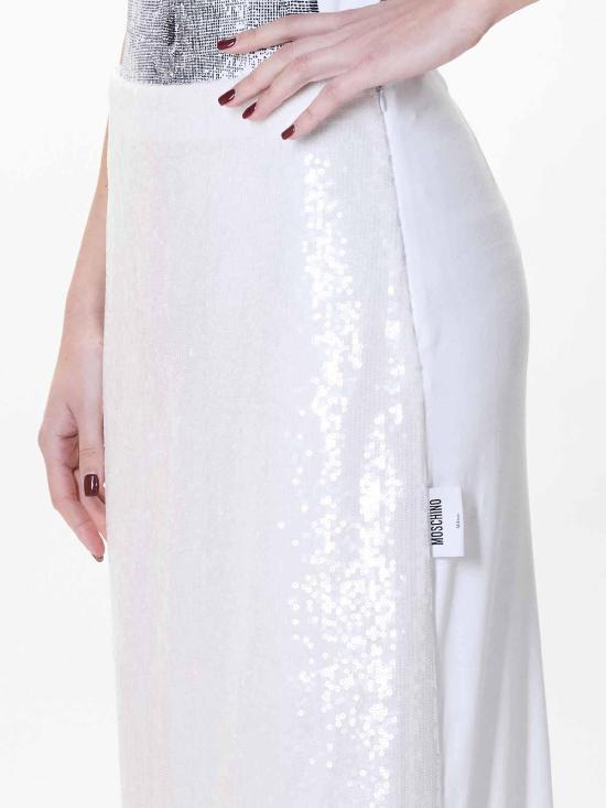 26SS 모스키노 롱 스커트 010105422001 White - MOSCHINO