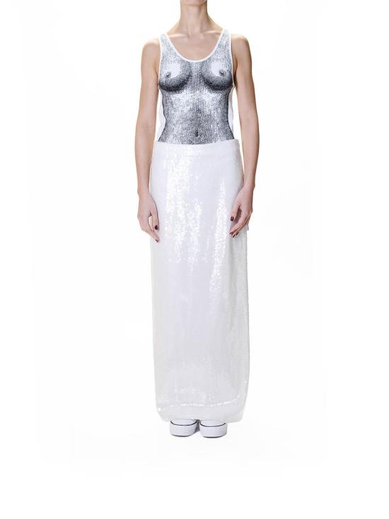 26SS 모스키노 롱 스커트 010105422001 White - MOSCHINO