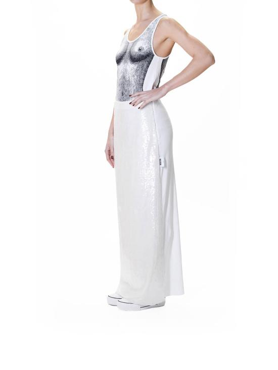 26SS 모스키노 롱 스커트 010105422001 White - MOSCHINO