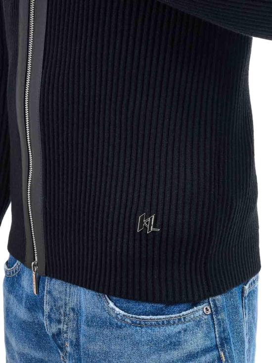 25FW 칼라거펠트 집업 니트 655016554305990 Black - KARL LAGERFELD