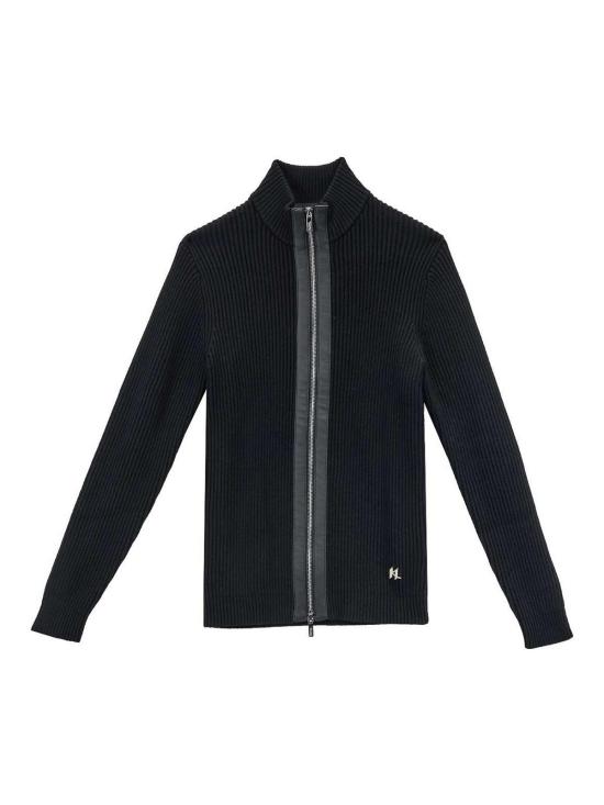 25FW 칼라거펠트 집업 니트 655016554305990 Black