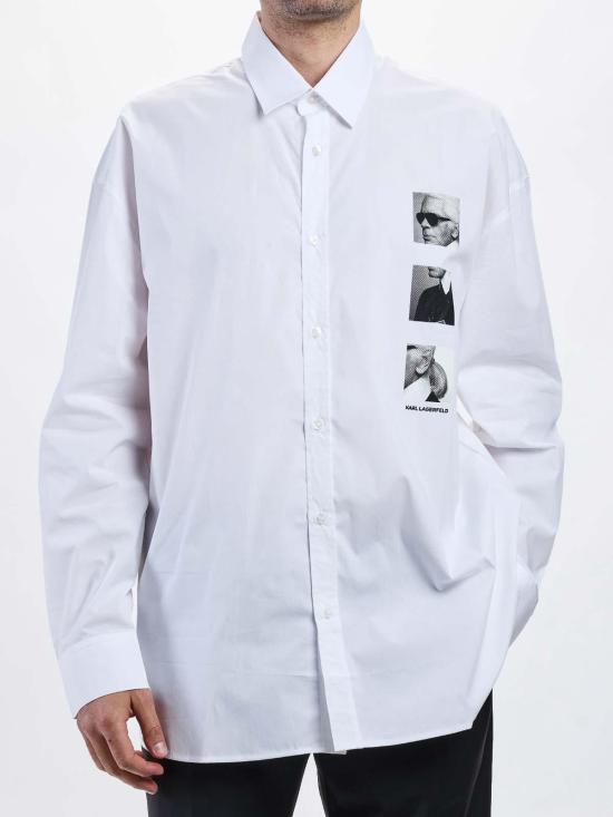25FW 칼라거펠트 긴팔 셔츠 605978554600V6010 White - KARL LAGERFELD