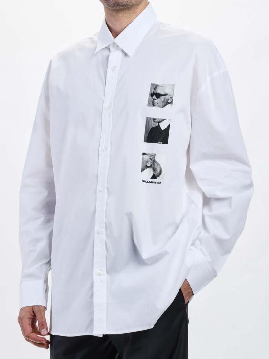 25FW 칼라거펠트 긴팔 셔츠 605978554600V6010 White - KARL LAGERFELD