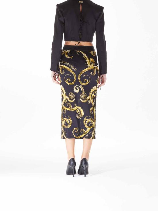  베르사체 미디 스커트 77HAE8B6JS358G89 Black - VERSACE