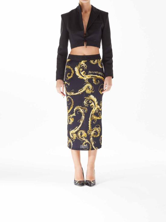  베르사체 미디 스커트 77HAE8B6JS358G89 Black - VERSACE