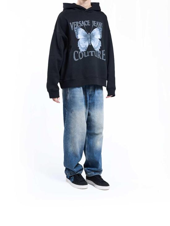 25FW 베르사체 후드 티셔츠 79GAIP07CF01P899 Black - VERSACE