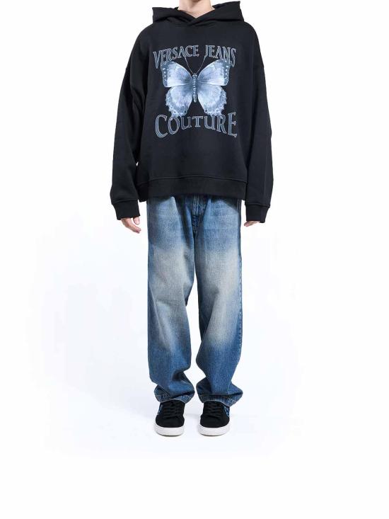 25FW 베르사체 후드 티셔츠 79GAIP07CF01P899 Black - VERSACE