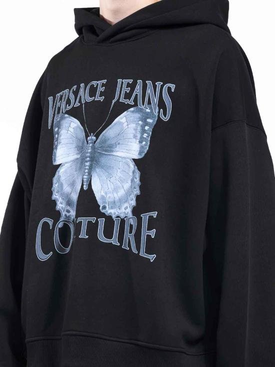 25FW 베르사체 후드 티셔츠 79GAIP07CF01P899 Black - VERSACE